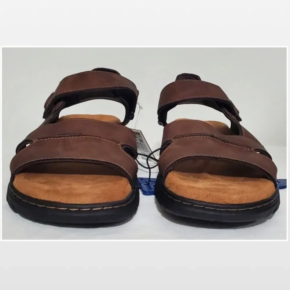 New Men Brown Fisherman Sandals Hiking Shoes Dr. Scholls Size 9